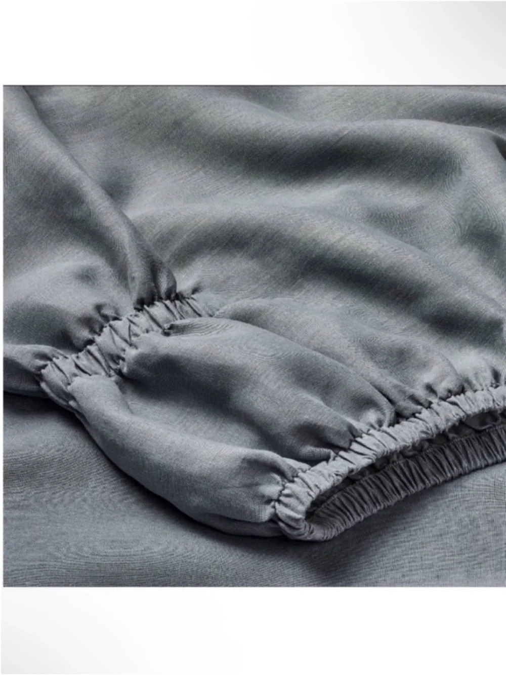 NWT California King 100% Linen Sheet Set Mineral Blue - Casaluna